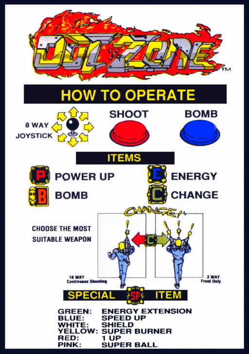 Out Zone (old set) Arcade Game Cover
